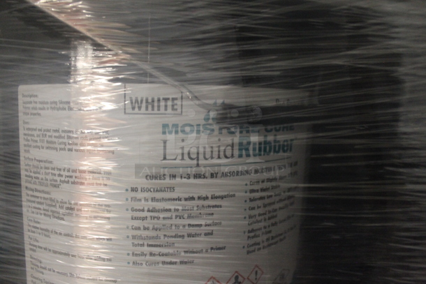 ALL ONE MONEY! PALLET LOT OF 24 Gray Barrels of Moisture Cure Liquid Rubber. BUYER MUST REMOVE. - Image 4 of 4