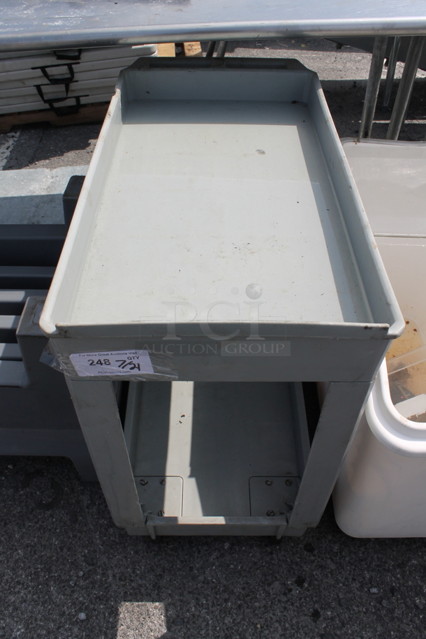Gray Poly 2 Tier Cart on Commercial Casters. - Image 1 of 5