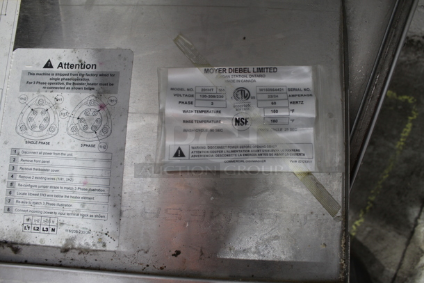 Moyer Diebel 201HT Stainless Steel Commercial Undercounter Dishwasher. 120-208/230 Volts, 3 Phase.  - Image 4 of 4