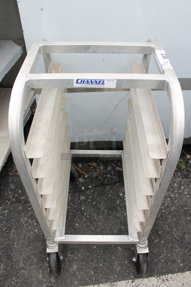 Channel Metal Commercial Pan Transport Rack on Commercial Casters.  - Image 1 of 5