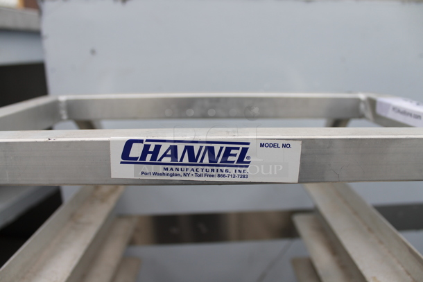 Channel Metal Commercial Pan Transport Rack on Commercial Casters.  - Image 2 of 5