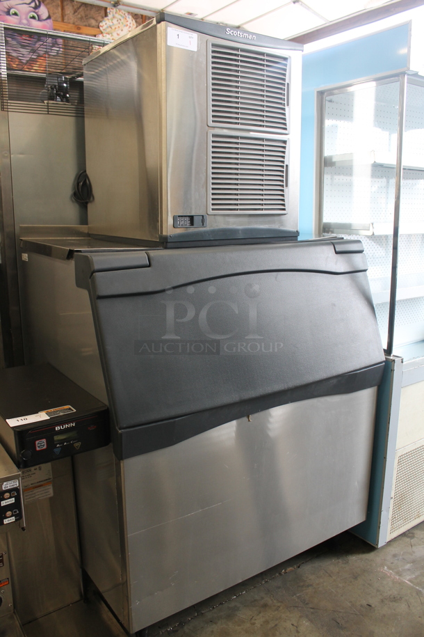 BRAND NEW! 2022 Scotsman FS1522A-32B Stainless Steel Commercial Ice Machine Head on 2021 Scotsman B842S Stainless Steel Commercial Ice Bin. 208-230 Volts, 1 Phase. - Image 1 of 11