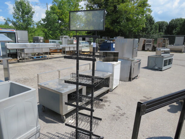 One Black Metal Display Holder, With 5 Dual Shelves. 17X20X72 - Image 1 of 2