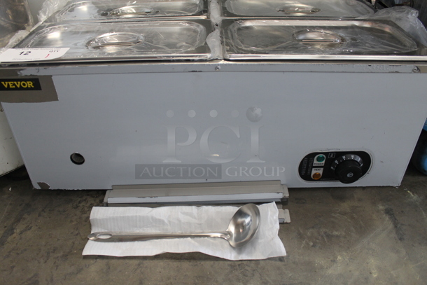 Vevor NB-6V Stainless Steel Commercial Countertop Refrigerated Rail w/ 6 Stainless Steel 1/3x6 Drop In Bins and Lids. 110 Volts, 1 Phase. Tested and Working! - Image 2 of 10