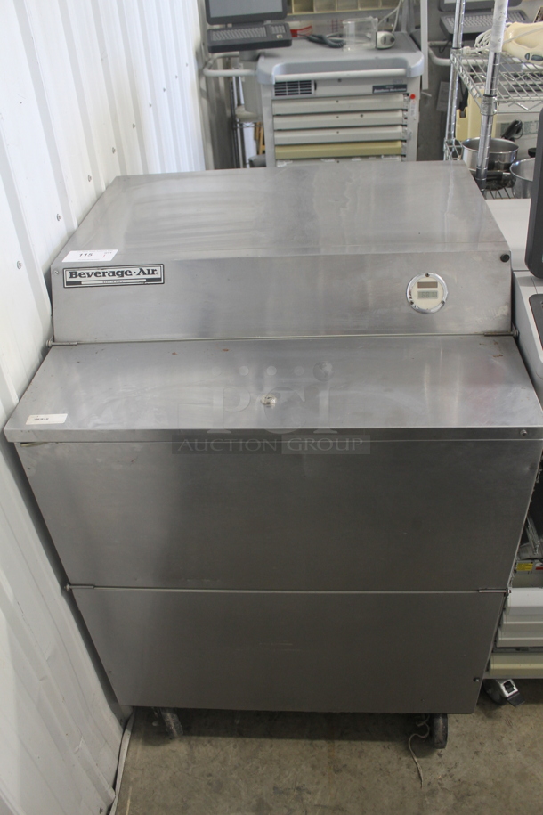 Beverage-Air SMF34 Commercial Stainless Steel Electric Milk Cooler On Commercial Casters. 115V, 1 Phase. Tested and Working! - Item #1058061