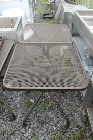 2 Metal Mesh Patio Tables. 2 Times Your Bid!