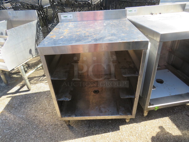 One Regency Stainless Steel Underbar Worktop With Glass Rack Storage. Model# 600GRSU2324. 24X23X33 - Image 1 of 1