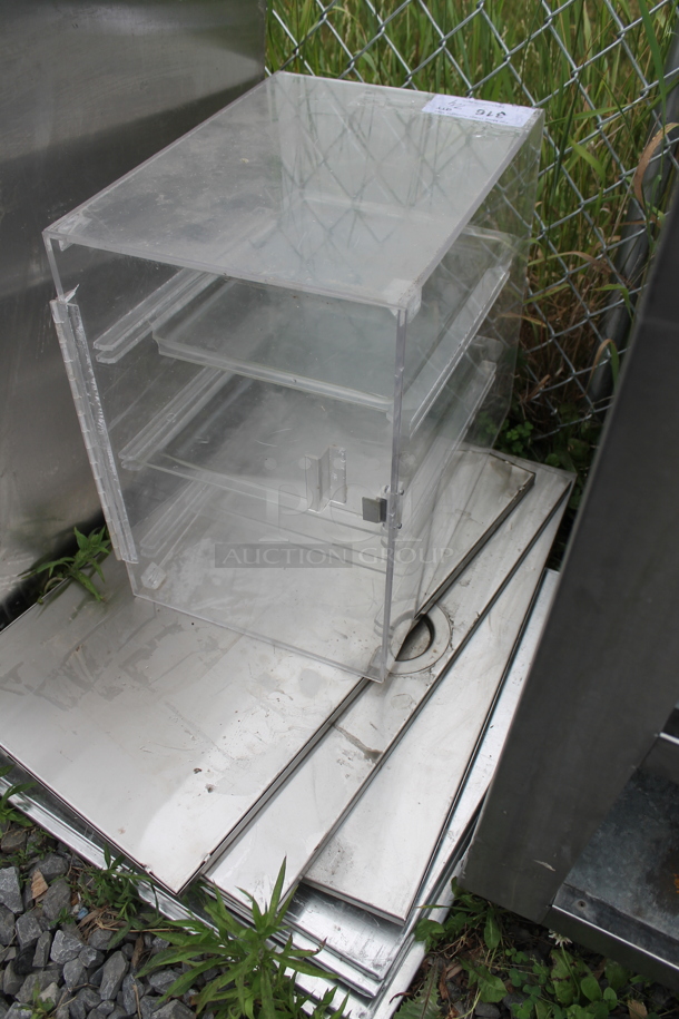ALL ONE MONEY! Lot of Metal Panels and Clear Poly Dry Display Case - Image 2 of 6
