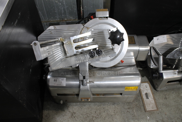 Aishiqi YQR-320 Stainless Steel Commercial Countertop Automatic Meat Slicer w/ Blade Sharpener. 115 Volts, 1 Phase. Cannot Test Due To Plug Style - Image 1 of 7