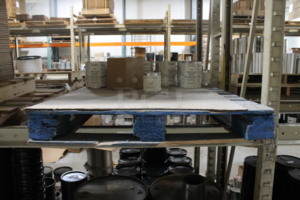 ALL ONE MONEY! Lot of Three Wooden Pallets, Metal Tins and and NEW Cardboard Boxes. BUYER MUST REMOVE. - Image 2 of 6