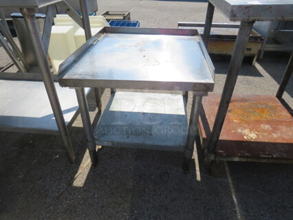 One Stainless Steel Equipment Table With Under Shelf. 24X28X25
