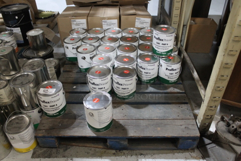 ALL ONE MONEY! PALLET LOT of Various Buckets Including Proflex Primer Part A. BUYER MUST REMOVE.