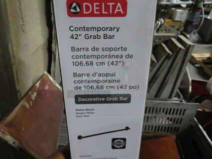 One NEW Delta Contemporary Matte Black 42 Inch Grab Bar.