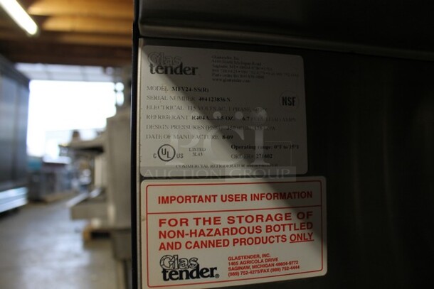 Glastender MFV24-SS(R) Stainless Steel Commercial Single Door Undercounter Mug Chiller. 115 Volts, 1 Phase. Tested and Powers On But Does Not Get Cold - Image 3 of 3