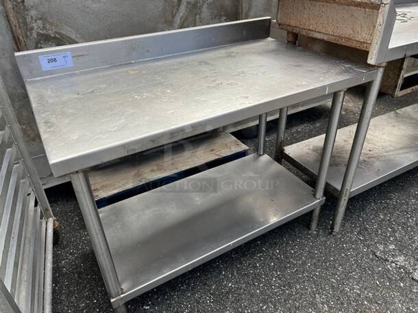 Stainless Steel Commercial Table w/ Under Shelf and Back Splash. 42x24x36.5 - Image 2 of 3