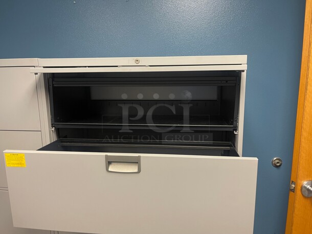 Barely Used! Commercial File Cabinet With 4 Drawers and 1 Rollup Door Great For Keeping Restaurant Records  NSF 36x20x63   - Image 4 of 9