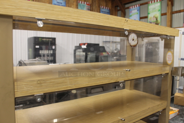 Wood Pattern 5 Tier Shelving Unit w/ Poly Doors. - Image 6 of 6