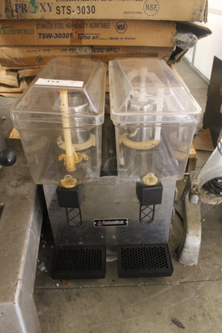 CustomHeat RSDM-160001 B1 Stainless Steel Commercial Countertop 2 Hopper Refrigerated Beverage Holder Dispenser. 110 Volts, 1 Phase. Tested and Powers On But Does Not Get Cold
