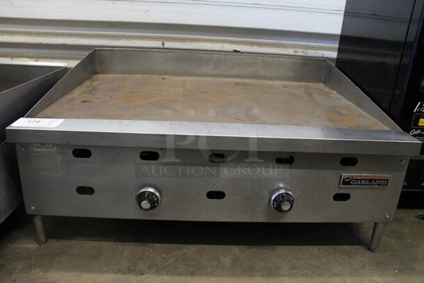 Garland Stainless Steel Commercial Countertop Natural Gas Powered Flat Top Griddle. 