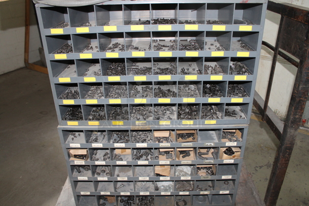 ALL ONE MONEY! Lot of Flat Cart w/ Contents on Casters Including Metal Cubbies. - Image 4 of 6