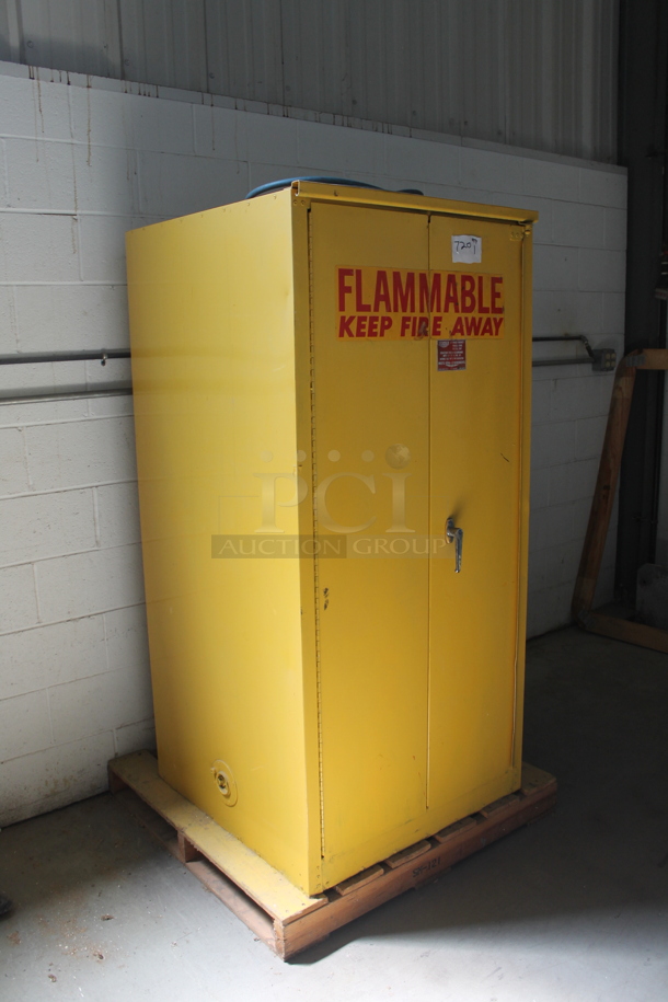 Yellow Metal 2 Door Cabinet w/ Contents. - Image 3 of 7