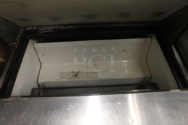 True TSSU-27-08D-2 Stainless Steel Commercial Sandwich Salad Prep Table Bain Marie Mega Top w/ 2 Drawers on Commercial Casters. 115 Volts, 1 Phase. Tested and Working! - Image 4 of 7