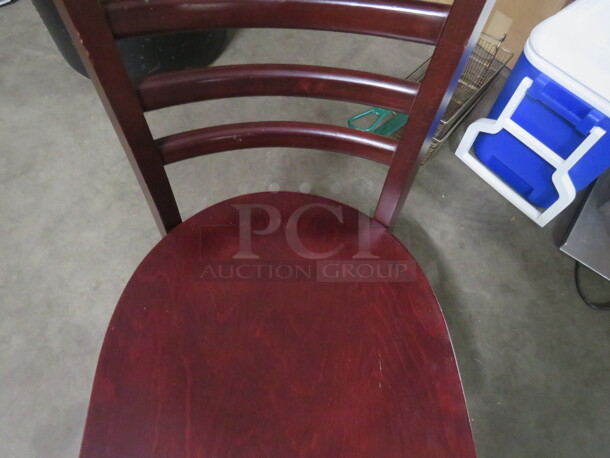 Solid Wooden Chair In A Mahogany Finish. 2XBID. THESE CHAIRS LOOK BRAND NEW!!!! - Image 2 of 4