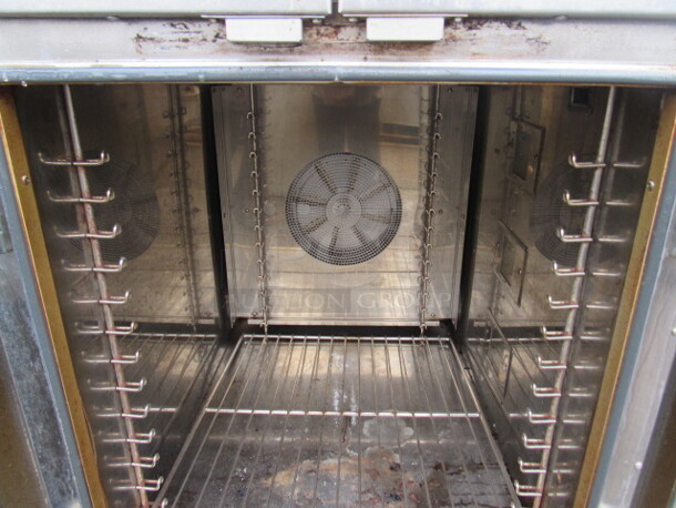 One Doyon Double Oven With 6 Racks On Casters. 120/208 Volt. 3 Phase. Model# JA14. 38X36X73 - Image 3 of 3