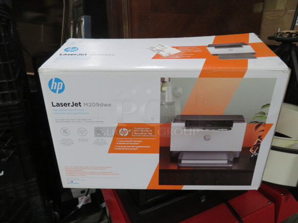 One HP Laser Jet Printer. #M209dwe.