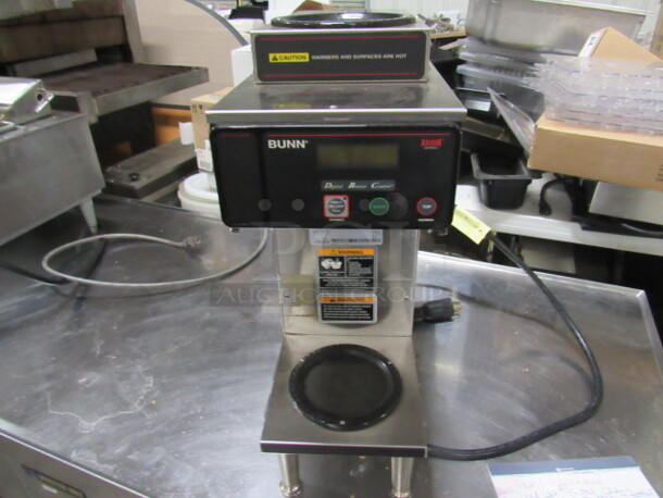 One Bunn Axiom Series Coffee Brewer With Top Warmer. Model# AXIOM-35-2. 120-208-240 Volt. 1 Phase. 8X18X25 - Image 1 of 3