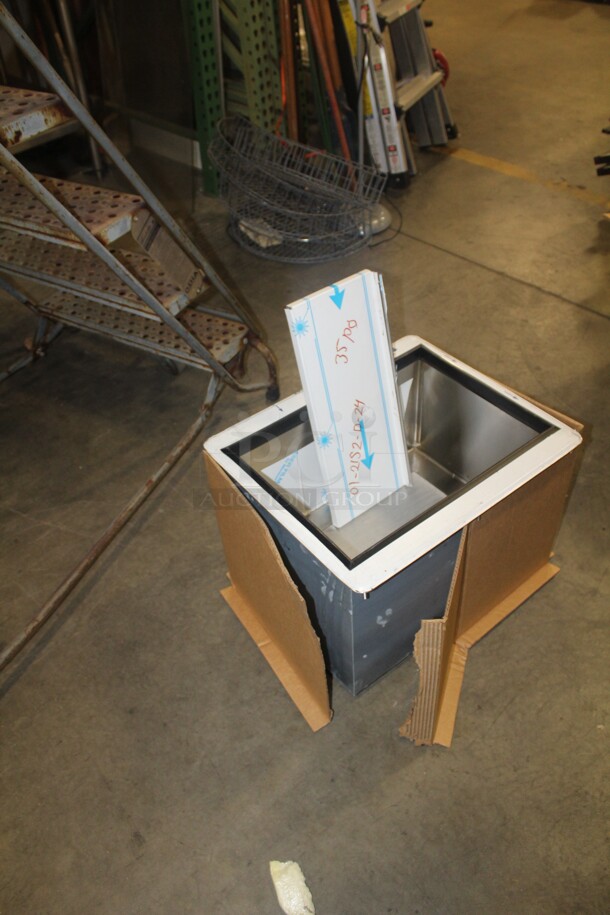 NEW IN BOX! Advance Tabco Model D-24 Commercial Stainless Steel Underbar Drop In Ice Bin With Lid. 18x21x16 - Image 2 of 3