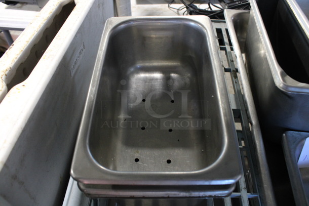 3 Stainless Steel 1/4 Size Perforated Drop In Bins. 1/4x4. 3 Times Your Bid! - Image 2 of 4