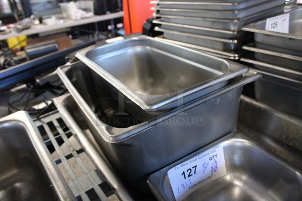 ALL ONE MONEY! Lot of 4 Various Stainless Steel Drop In Bins Including 1/1x2 - Image 2 of 4