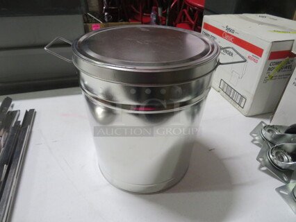 One NEW Metal Seafood Bucket With Lid.