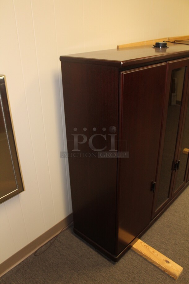 BEAUTIFUL! Wood And Glass Case. 88x17x54. Case Only!  - Image 3 of 3