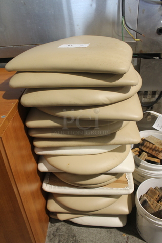 ALL ONE MONEY! Lot of 18 Seat Cushions; Tan and White.