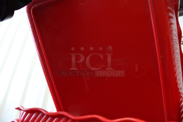 7 Red Poly Bowl Trays. 10.5x13x3. 7 Times Your Bid! - Image 3 of 4