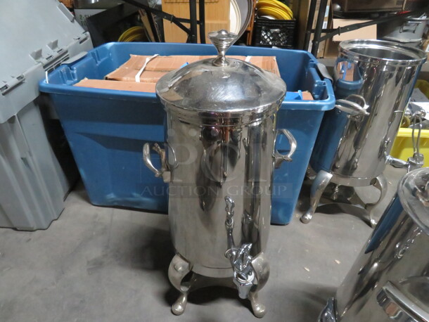 One DW Haber And Son Vintage Millenium Vacuum Insulated Coffee Urn With Stand And Lid.