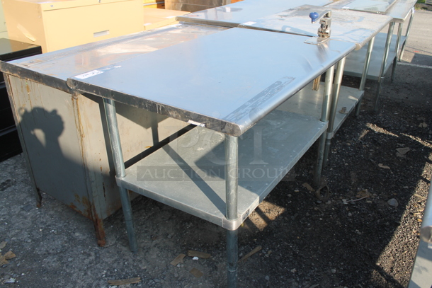 Advance Tabco ELAG-304 Stainless Steel Commercial Table w/ Mounted Commercial Can Opener Under Shelf.  - Image 2 of 5
