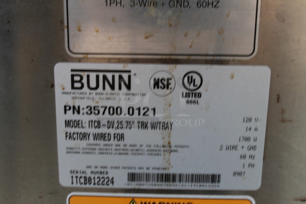 Bunn ITCB-DV Stainless Steel Commercial Countertop Iced Tea Machine w/ Hot Water Dispenser. 120 Volts, 1 Phase. - Image 4 of 5