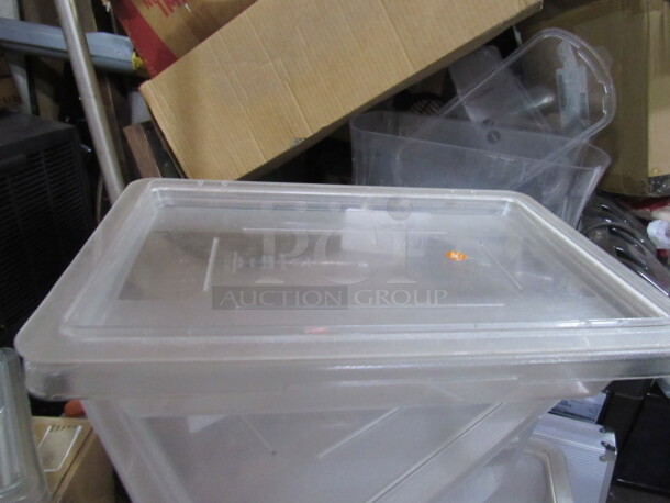One 1.75 Gallon Food Storage Container With Lid.