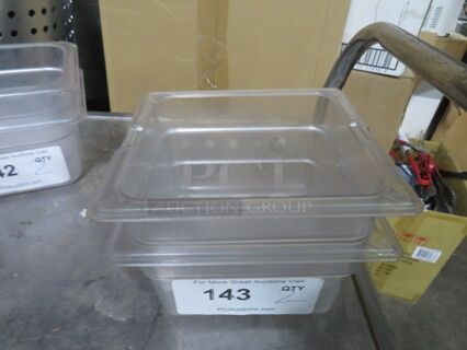 1/6 Size 4 Inch Deep Food Storage Container. 2XBID.