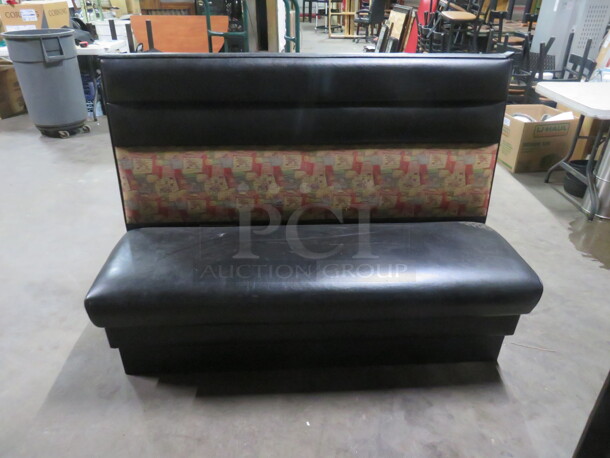 One Single Sided Booth With Black Cushioned Seat And Back. 60X25X42 - Image 1 of 3