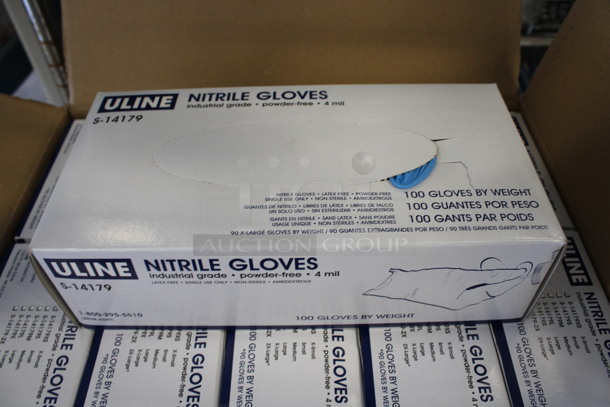 10 BRAND NEW! Boxes of Small Uline S14179 Nitrile Gloves. 10 Times Your Bid!