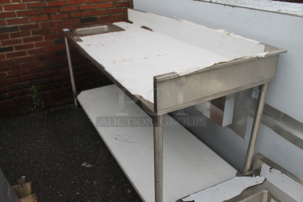 BRAND NEW SCRATCH AND DENT! Stainless Steel Commercial Table w/ Back Splash, Sink Bay and Under Shelf. Bay 10x14x10 - Image 3 of 3