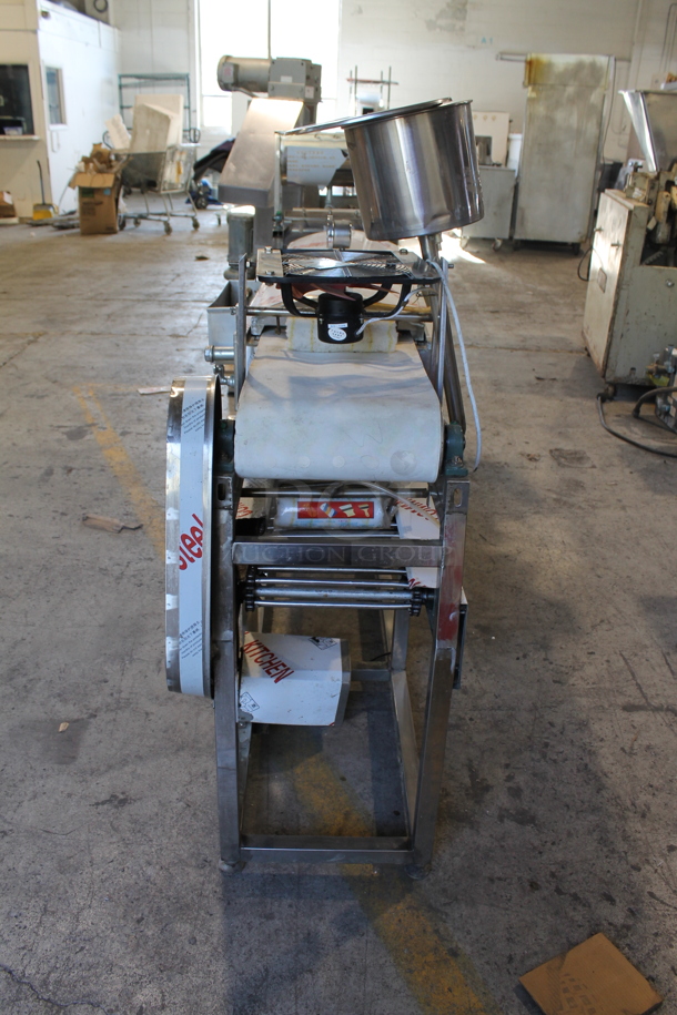 JM-500 Stainless Steel Commercial Floor Style Conveyor Liquid Filling Machine w/ Steam Chamber for Bao Bun Dumplings. 110-220 Volts.  - Image 2 of 9