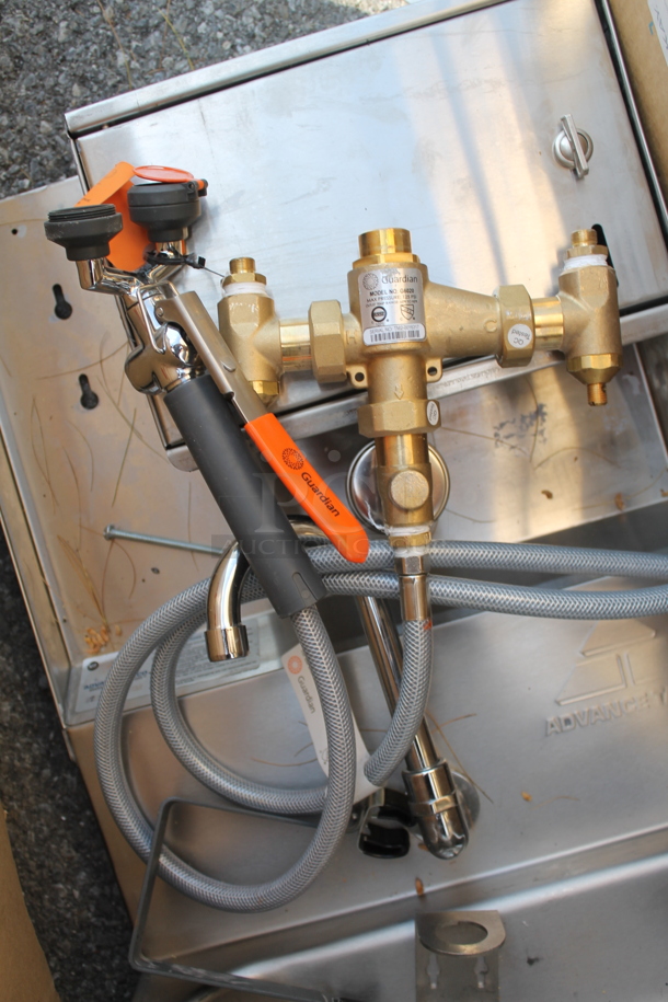 BRAND NEW! Stainless Steel Commercial Single Bay Wall Mount Sink w/ Faucet and Cabinet. - Image 6 of 8