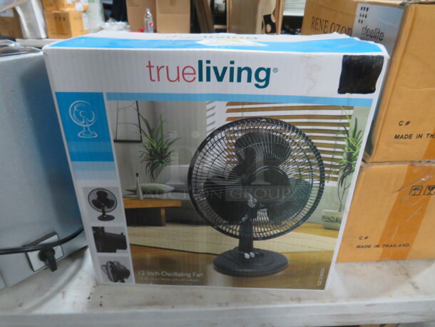 One NEW True Living 12 Inch Oscillating Fan.