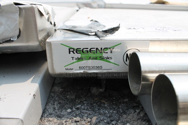 BRAND NEW SCRATCH AND DENT! Regency 600TS3036S Commercial Stainless Steel Disassembled Work Table With Undershelf And Legs. - Image 5 of 5