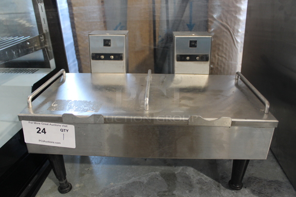 Bunn 2SH STAND Stainless Steel Commercial Countertop Double Satellite Server Stand. 120 Volts, 1 Phase.  - Image 1 of 5